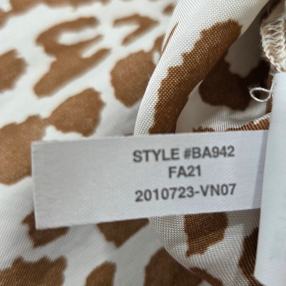 J. Crew Tie Waist Shirt Dress Bold Leopard Print Button-Up Maxi Dress Size 12 - Picture 9 of 12